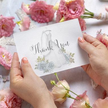 Elegant Typography Calligraphy Script Bridal Gown Thank You