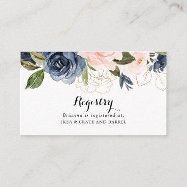 Elegant Unique Winter Floral Wedding Gift Registry Enclosure Invitations
