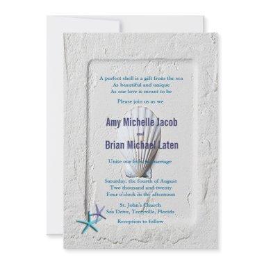 Elegant Venus Clam Beach Seashore Wedding Invitations