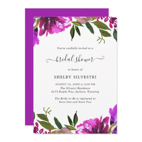 Elegant Vibrant Bright Purple Floral