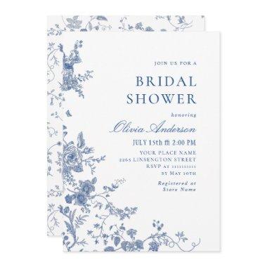 Elegant Victorian Blue French Floral
