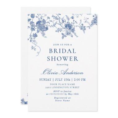 Elegant Victorian Blue French Floral