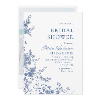 Elegant Victorian Blue French Floral