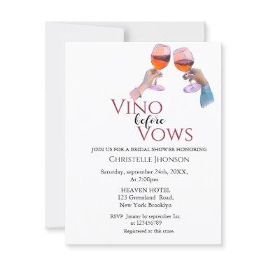 Elegant Vino before vows bridal shower Invitations