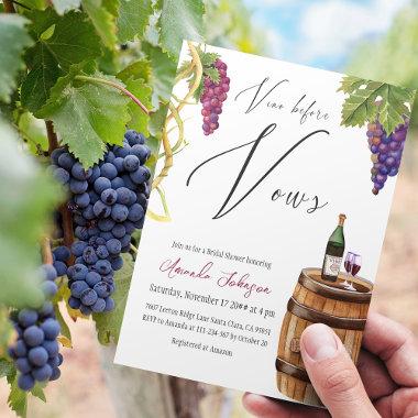 Elegant Vino Before Vows Winery Bridal Shower Invitations