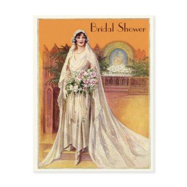 Elegant Vintage 1930s Bride Bridal Shower Invitations