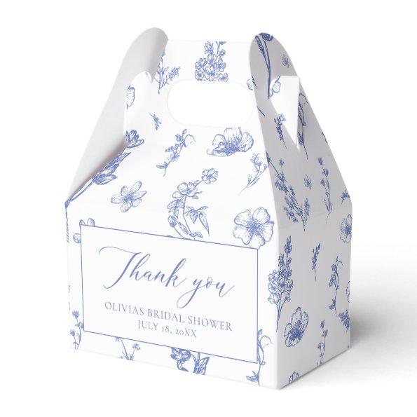 Elegant Vintage Blue Chinoiserie Bridal Shower Favor Box