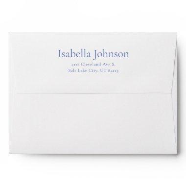 Elegant Vintage Blue Floral Return Address Envelope