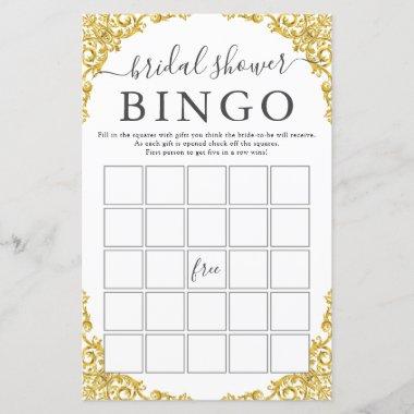 Elegant Vintage Border Bridal Shower Bingo Game