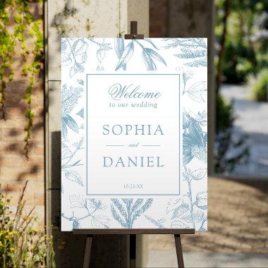 Elegant Vintage Botanical Wedding Welcome Sign