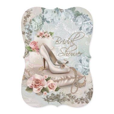 Elegant Vintage Bridal Shower Invitations