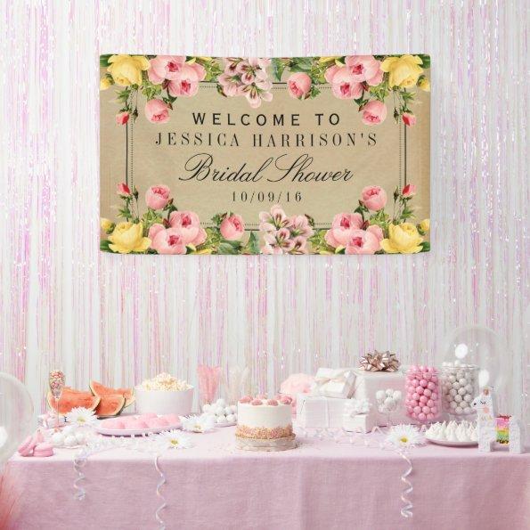 Elegant Vintage Floral Bridal Shower Banner
