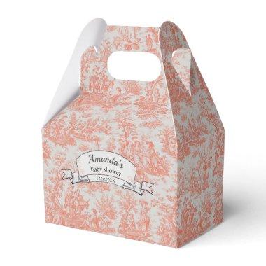 Elegant vintage orange toile de jouy monogram favor boxes