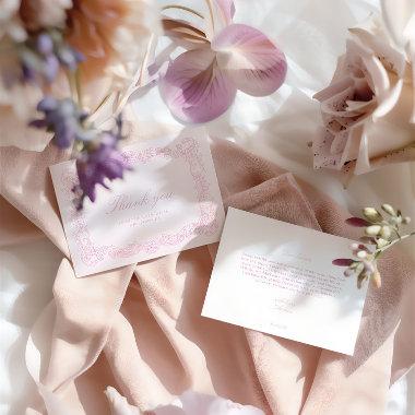 Elegant Vintage Pink Bridal Shower Thank You Invitations