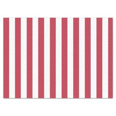 Elegant Vintage Red and White Striped Pattern Tissue Paper