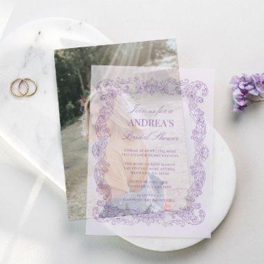Elegant Vintage Romantic Lavender  Vellum