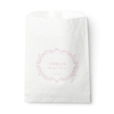 Elegant Vintage Romantic Pink Bridal Shower Favor Bag