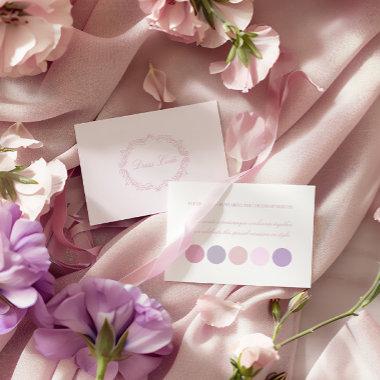 Elegant Vintage Romantic Pink Purple Color Palette Enclosure Invitations