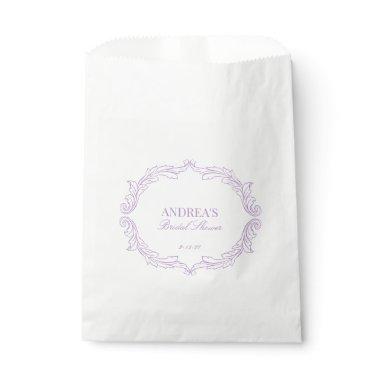 Elegant Vintage Romantic Purple Bridal Shower Favor Bag