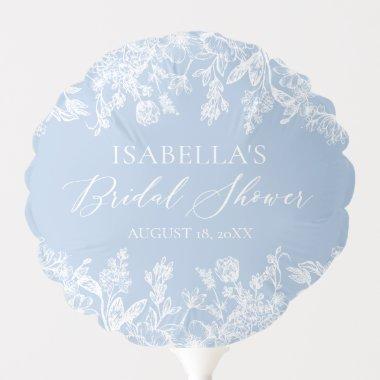 Elegant Vintage Something Blue Bridal Shower Balloon