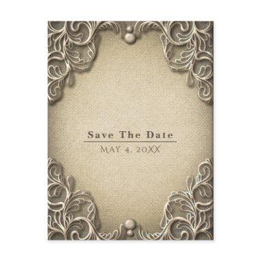 Elegant Vintage Southern Charm Lace Save The Date Announcement PostInvitations