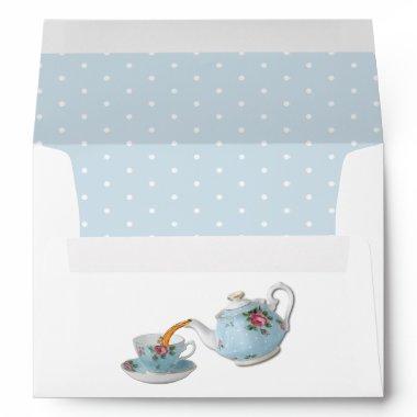 Elegant Vintage Style Teapot & Cup Envelope