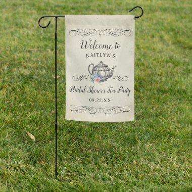 Elegant Vintage Tea Party | Bridal Shower Welcome Garden Flag
