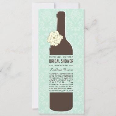 Elegant Vintage Wine Bridal Shower Invitations