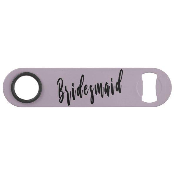 Elegant violet & black bridesmaid bar key