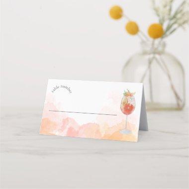 Elegant Watercolor Aperol Spritz Bridal Shower Place Invitations