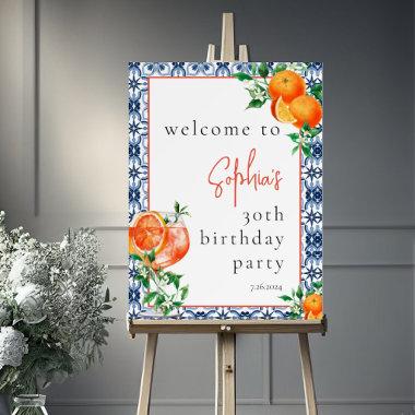 Elegant Watercolor Aperol Spritz Welcome Sign