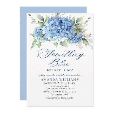 Elegant Watercolor Blue Hydrangea BRIDAL SHOWER Invitations