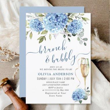 Elegant Watercolor Blue Hydrangea