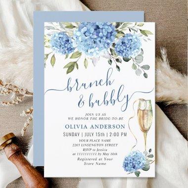 Elegant Watercolor Blue Hydrangea BRIDAL SHOWER Invitations