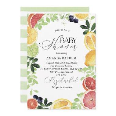 Elegant Watercolor Citrus  baby shower
