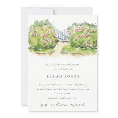 Elegant Watercolor Cottage Garden