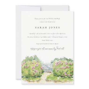 Elegant Watercolor Cottage Garden