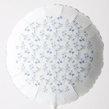 Elegant Watercolor Dusty Blue Wildflower Balloon