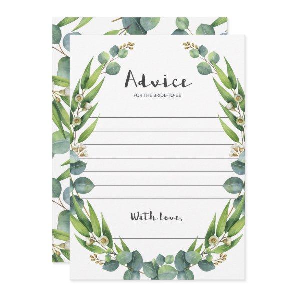 Elegant Watercolor Eucalyptus Advice for Bride