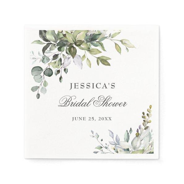 Elegant Watercolor Eucalyptus  Paper Napkins