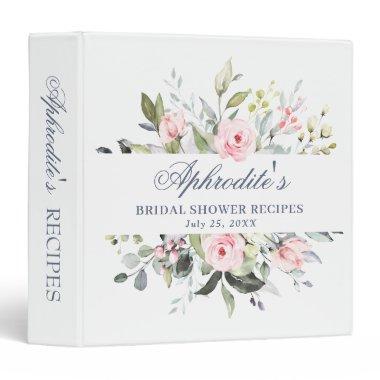 Elegant Watercolor Eucalyptus  Recipe 3 Ring Binder