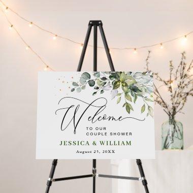 Elegant Watercolor Eucalyptus COUPLE SHOWER Foam Board