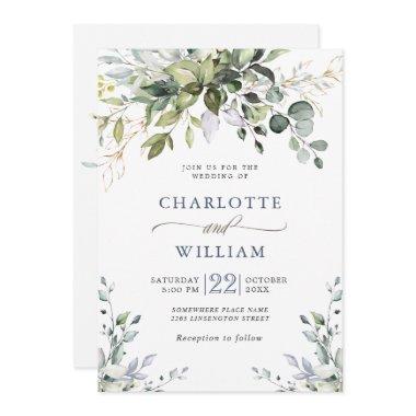 Elegant Watercolor Eucalyptus Greenery Wedding