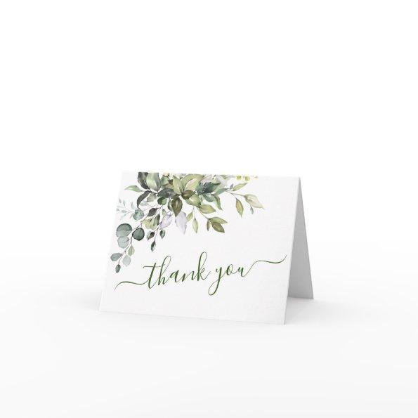 Elegant Watercolor Eucalyptus Greenery Wedding Thank You