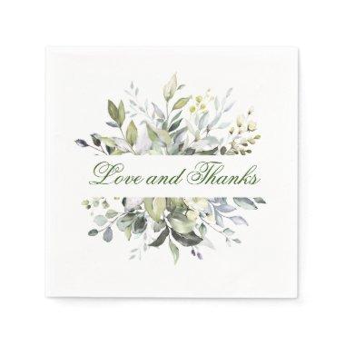 Elegant Watercolor Eucalyptus Wedding Paper Napkins