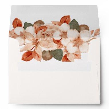 Elegant Watercolor Fall Foliage Bridal Wedding Envelope