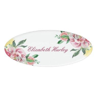 Elegant Watercolor Floral Name Tags