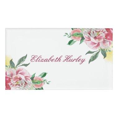 Elegant Watercolor Floral Name Tags