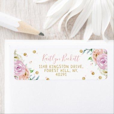 Elegant Watercolor Floral Return Address Labels