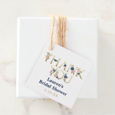 Elegant Watercolor Floral Thank You Favor Tags